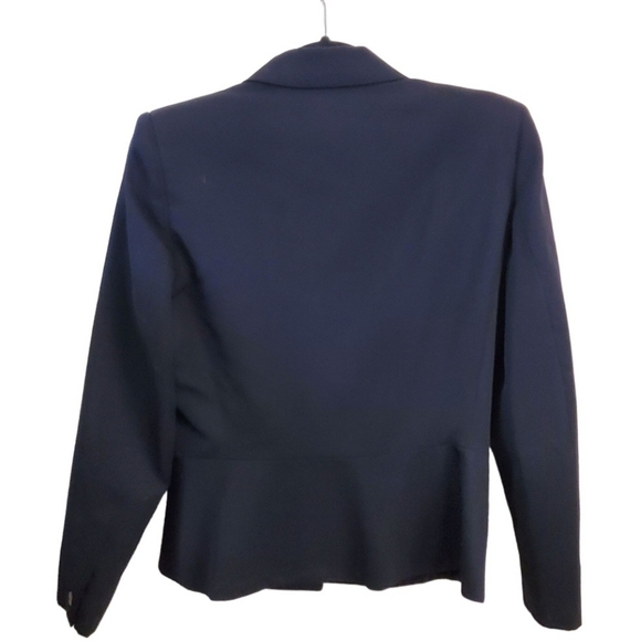 Vintage Boston Clipper Classic Black Wool 1 Button Blazer Size 10 - Picture 2 of 4